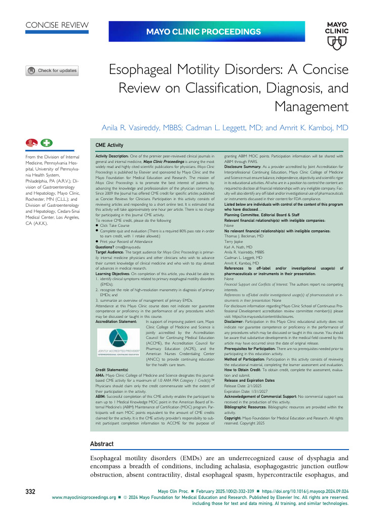 PIIS0025619624006219 | PDF | Esophagus | Heartburn