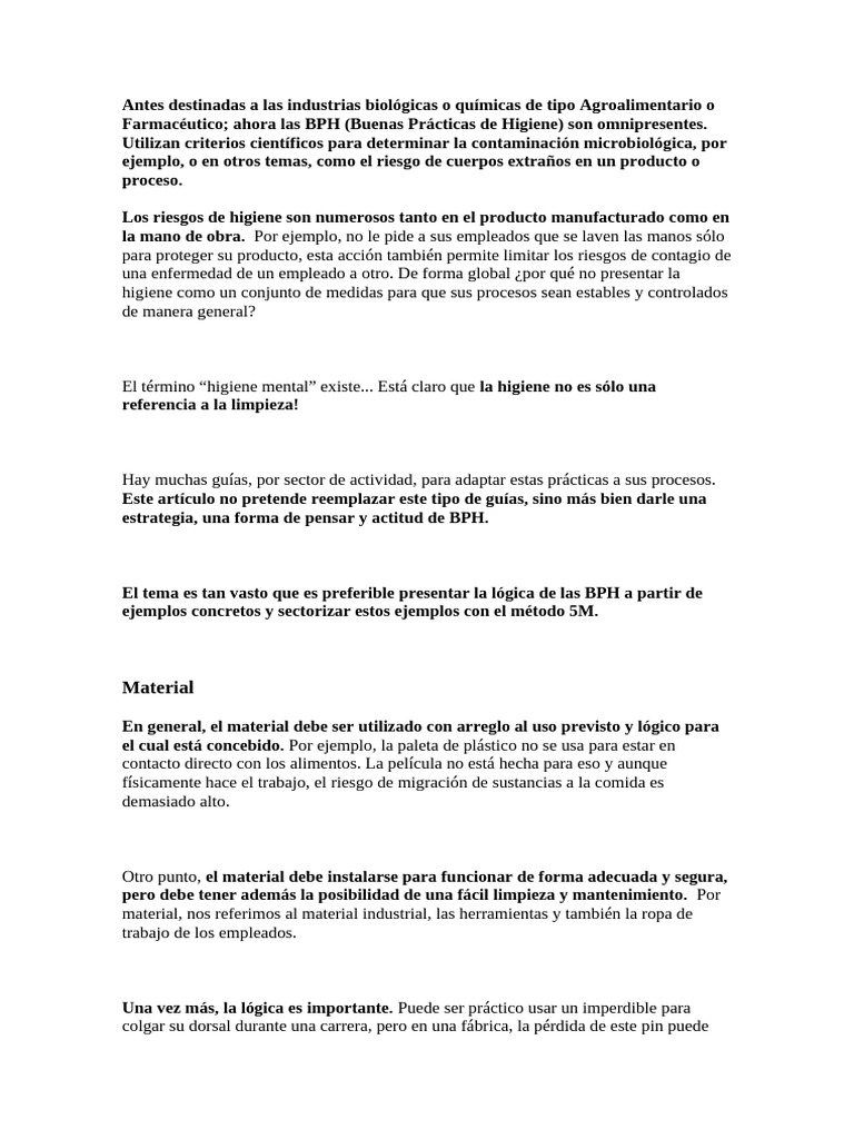 Las 5 M | PDF | Higiene | Residuos