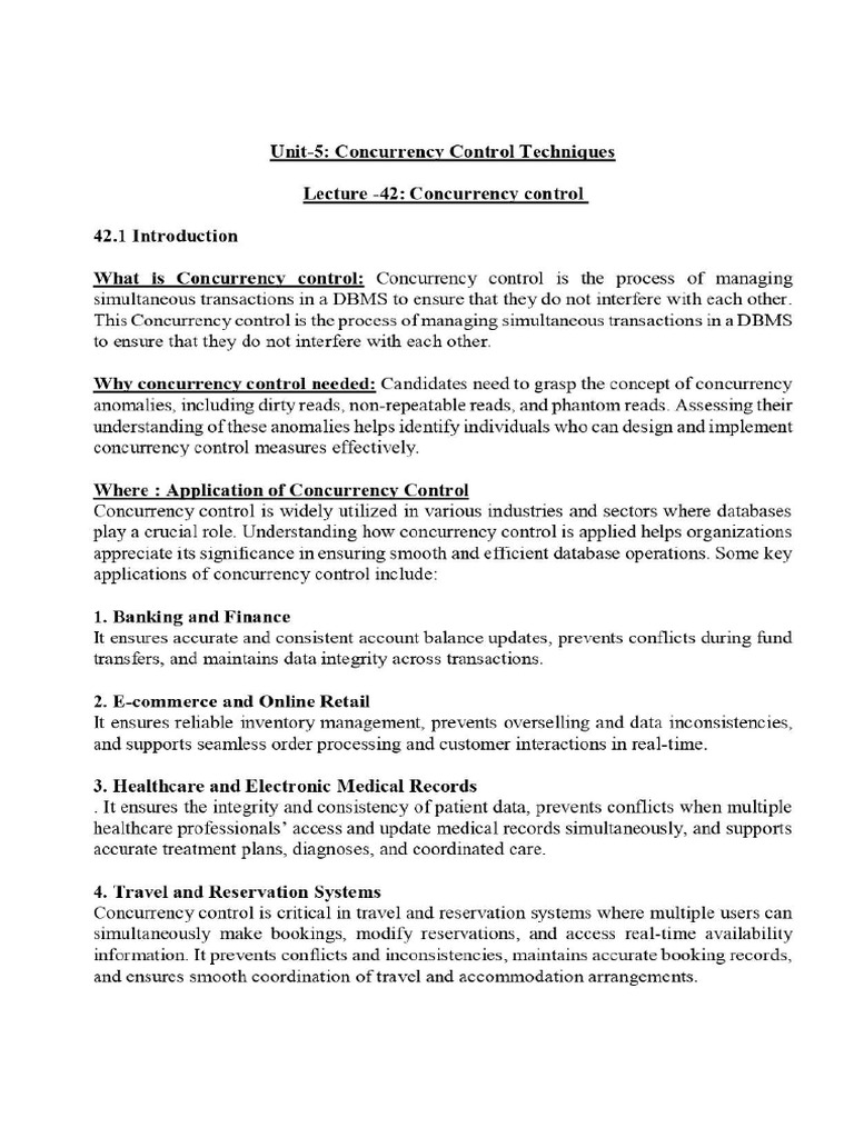 DBMS Unit 5 | PDF