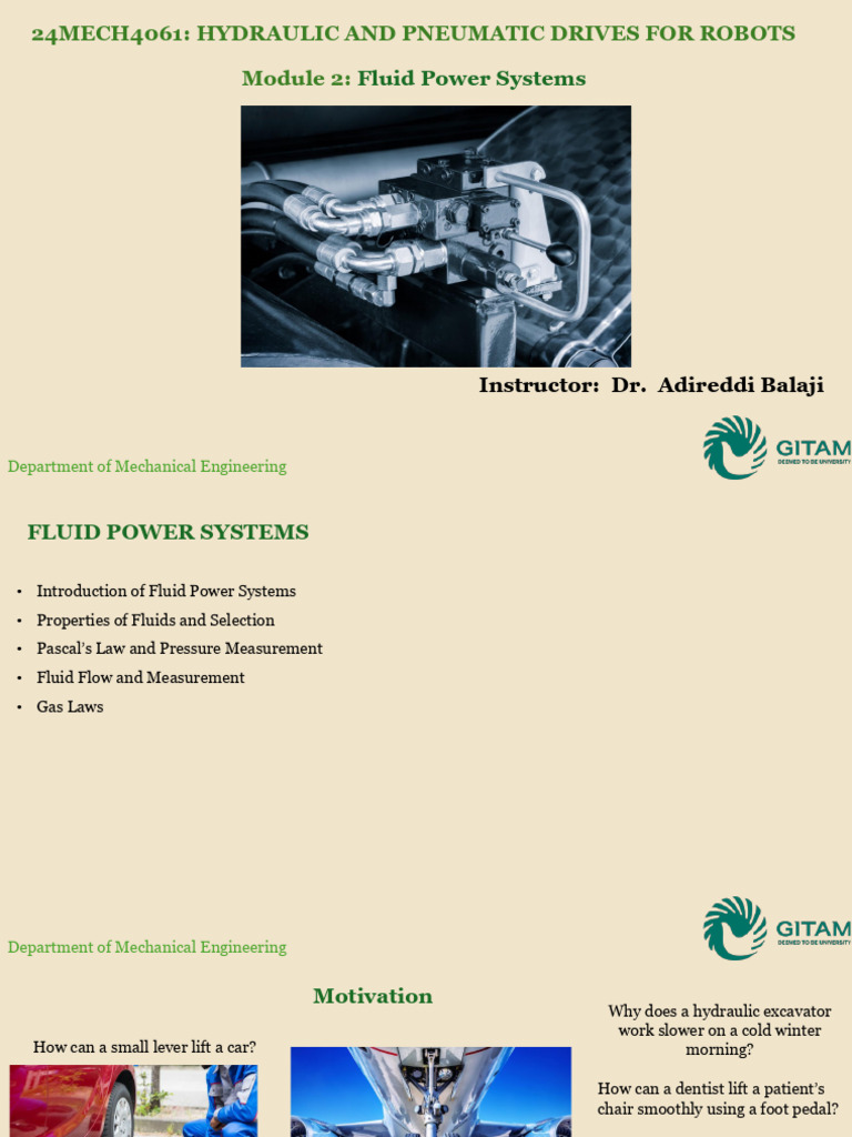 2.1 Fluid Power Systems | PDF | Viscosity | Pressure Measurement