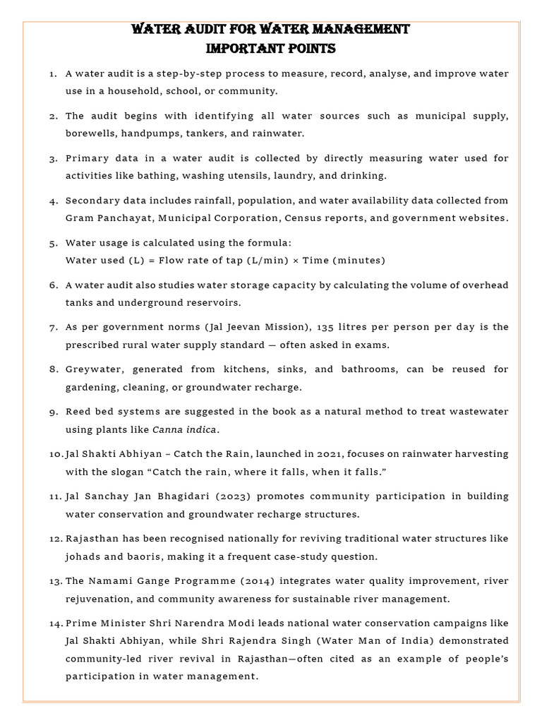 Notes Water Audit | PDF