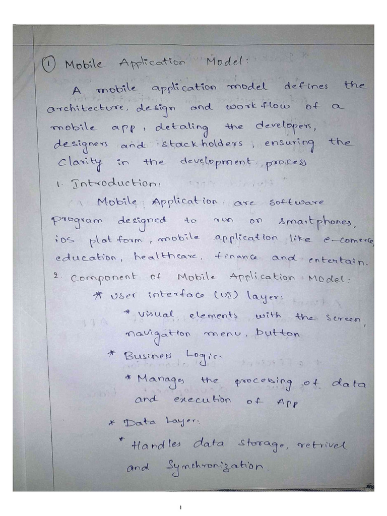 Mobile Application Model-1 | PDF