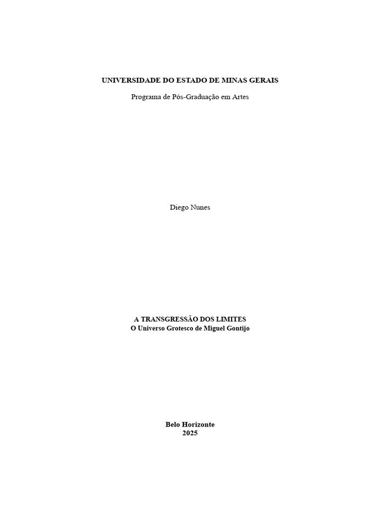 Qualificação - A Transgressão Dos Limites | PDF | Estética | Tempo