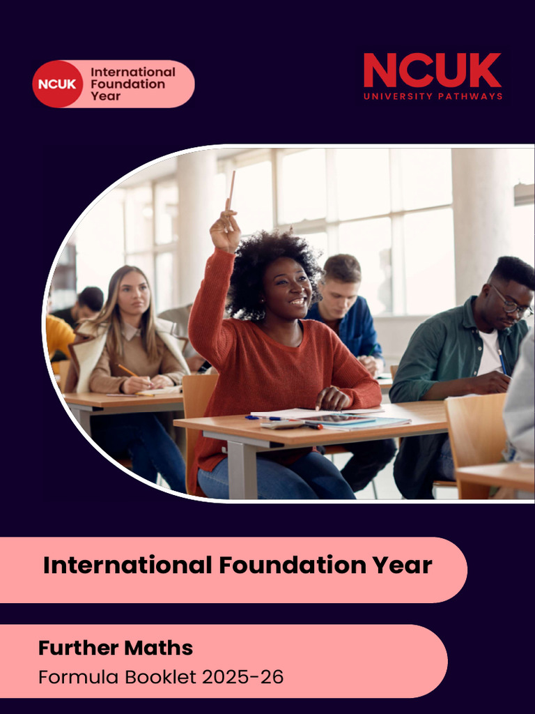IFY Further Maths Formula Booklet 2025-26 v1.1 | PDF | Mathematics ...