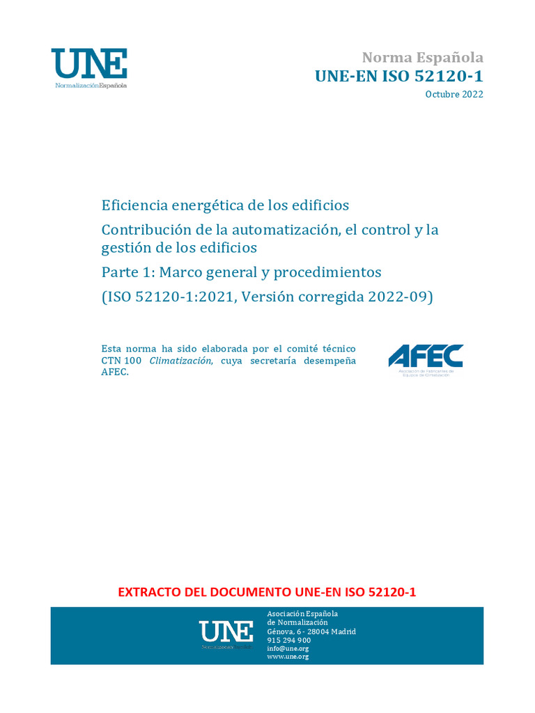 (Ex) Une-En Iso 52120-1 2022 | PDF | Uso eficiente de energía ...