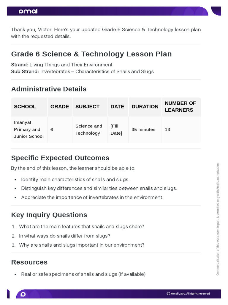 Grade 6 Science & Technology (2) - 260128 - 150756 | PDF | Lesson Plan ...