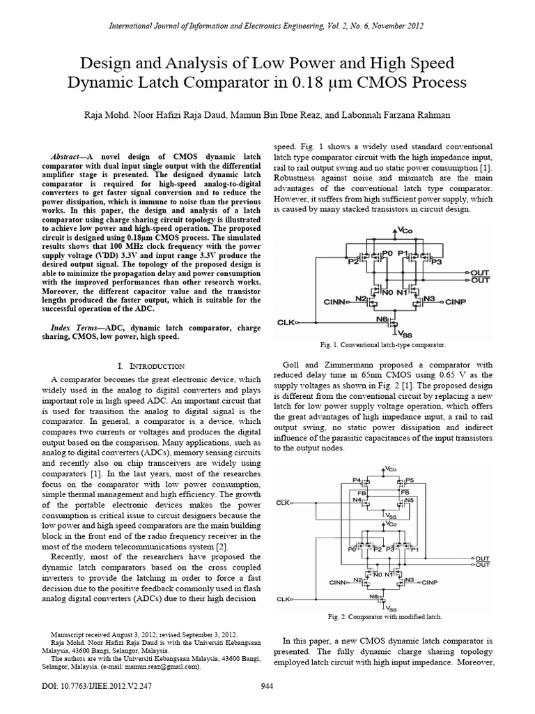 Design and Analysis of Low Power and Hig | PDF | Analog To Digital ...