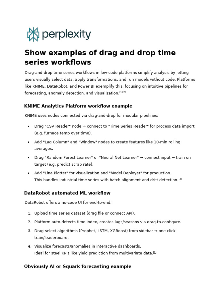 Show Examples of Drag and Drop Time Series Workflo | PDF | Time Series ...