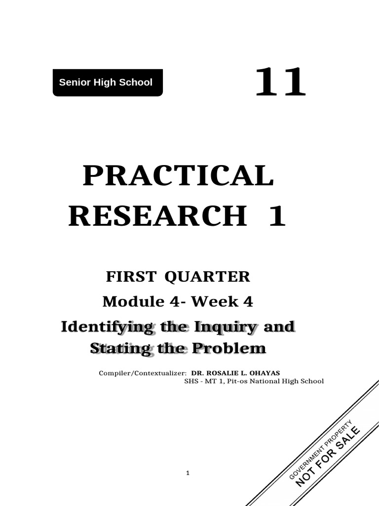 Quarter 1 Module 4 Practical Research 1edtd | PDF | Ethnography ...
