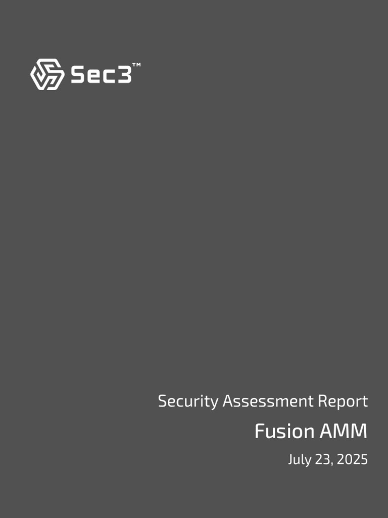 Sec3 Fusionamm Report 23 July 2025 | PDF | Software Engineering