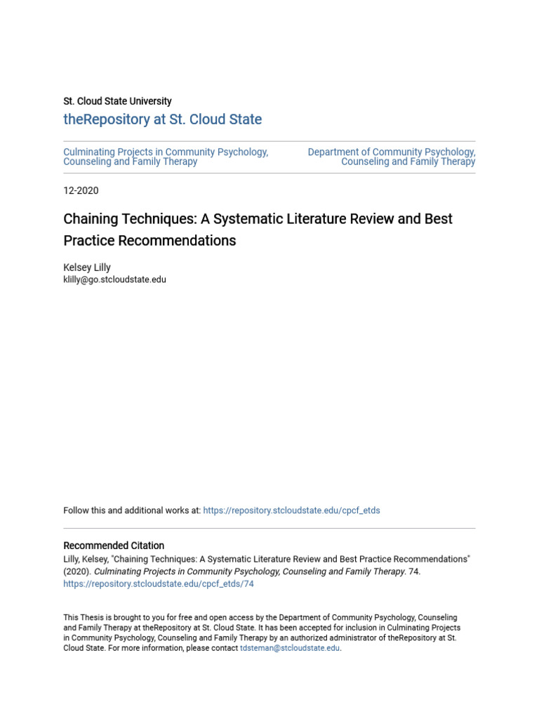 Chaining Techniques - A Systematic Literature Review and Best Prac ...
