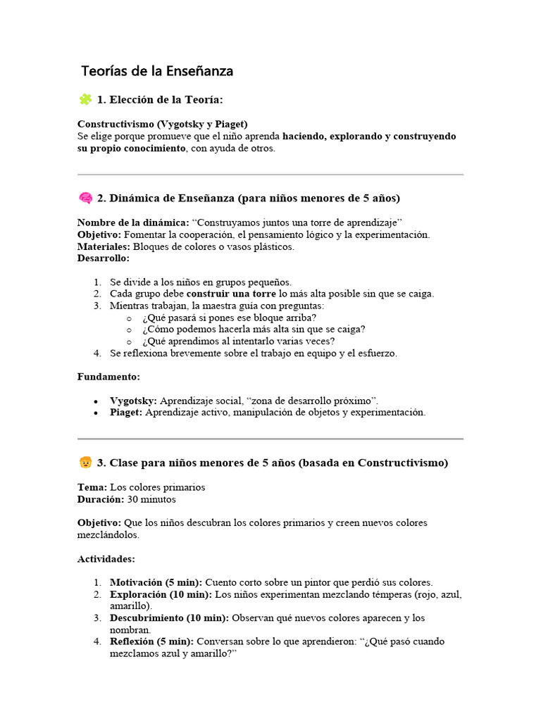 Teorías de La Enseñanza | PDF | Enseñando | Constructivismo (filosofía ...