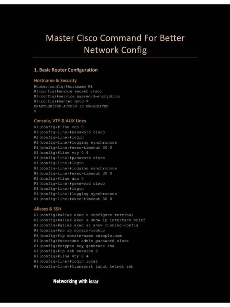 CISCO Commands | PDF