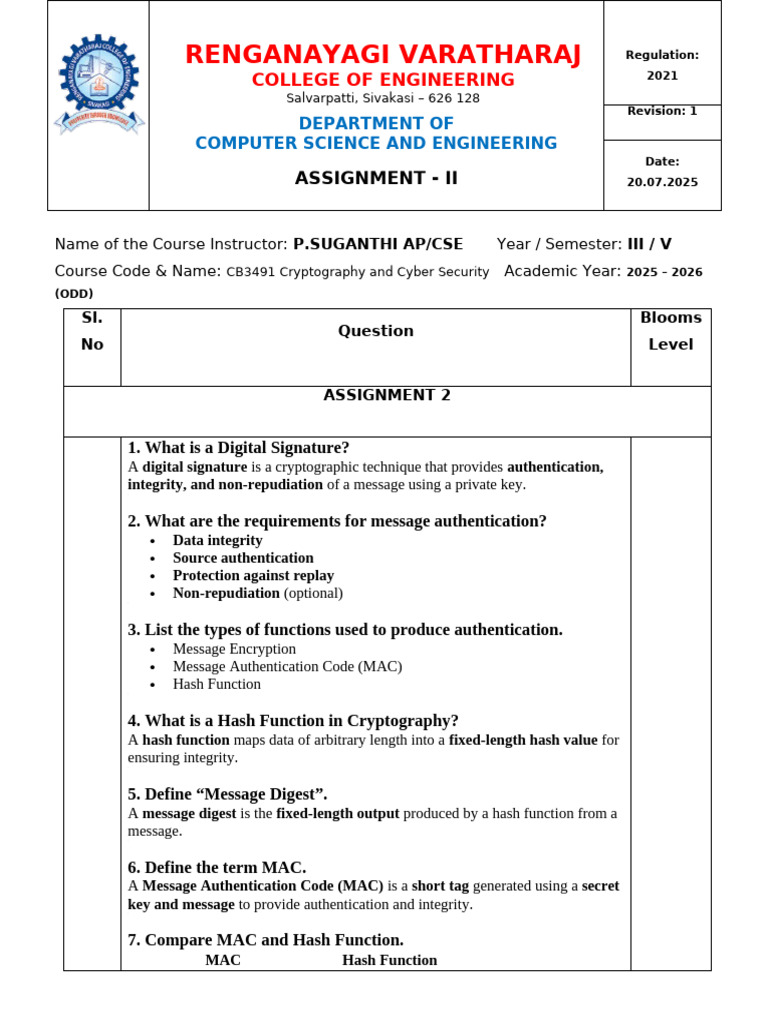 Assignment II Ans Key | PDF | Computing | Security Technology