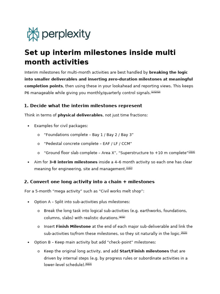 Set Up Interim Milestones Inside Multi Month Activ | PDF