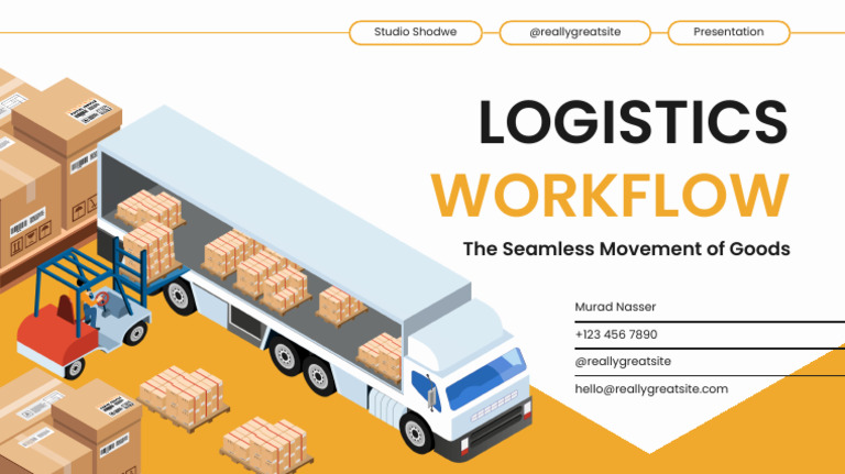 White and Yellow Illustrative Bold Logistics Presentation | PDF