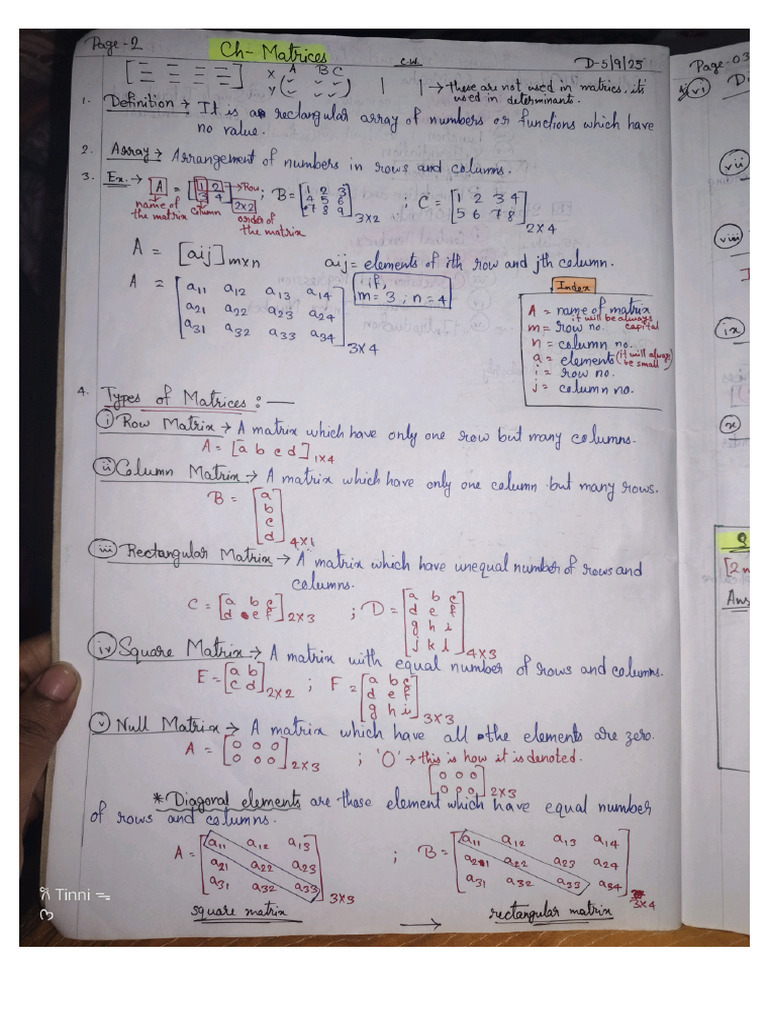 Matrices (Business Mathematics) (Sem 5) | PDF