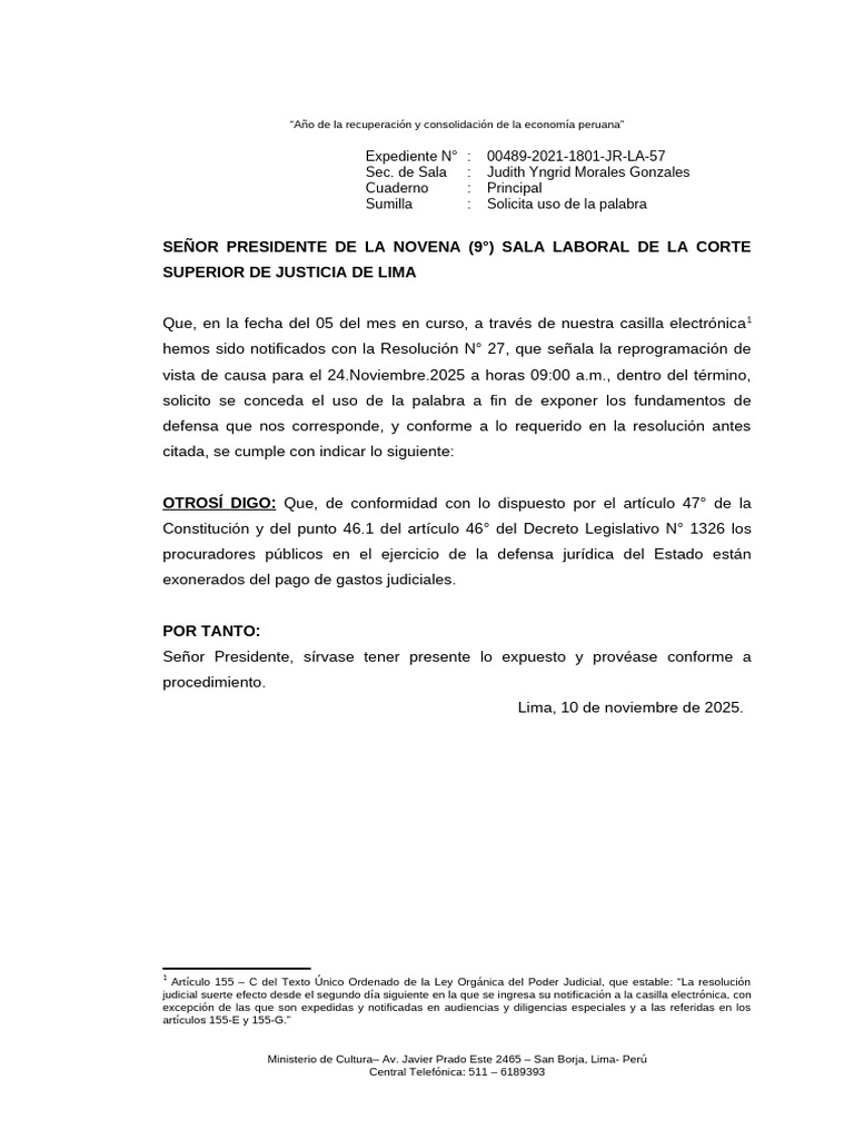 Solicita Uso de La Palabra | PDF