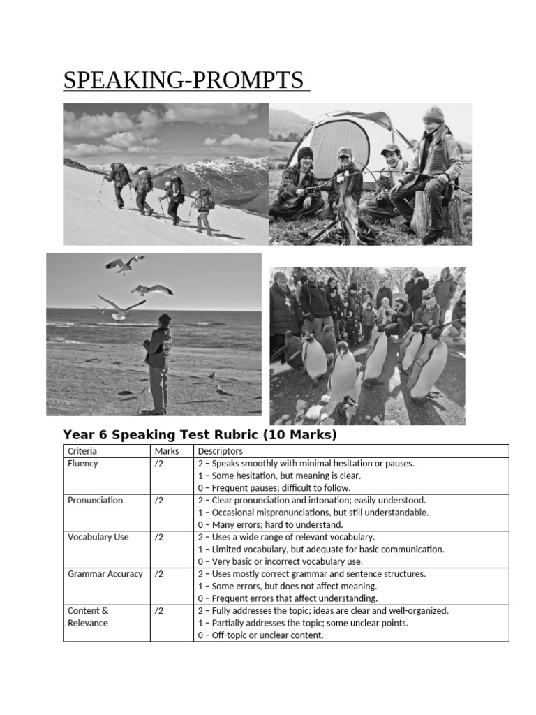 Speaking Prompts | PDF