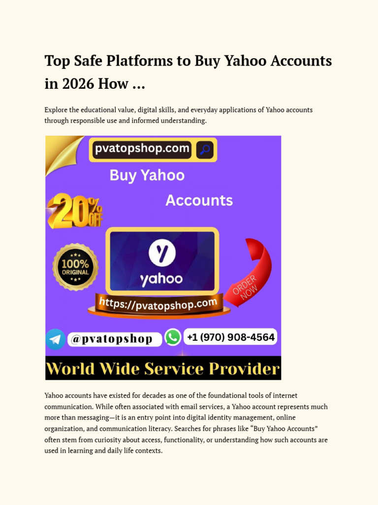Top Safe Platforms To Buy Yahoo Accounts in 2026 How ... | PDF ...