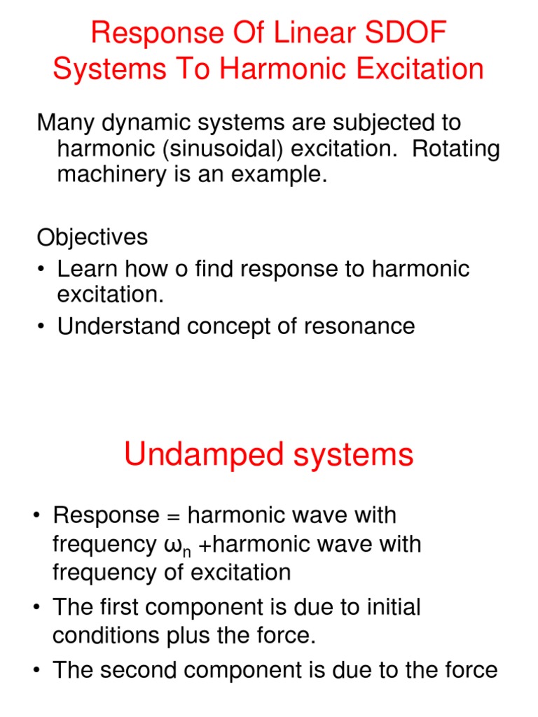 Response of Linear SDOF Systems To Harmonic Excitation | PDF