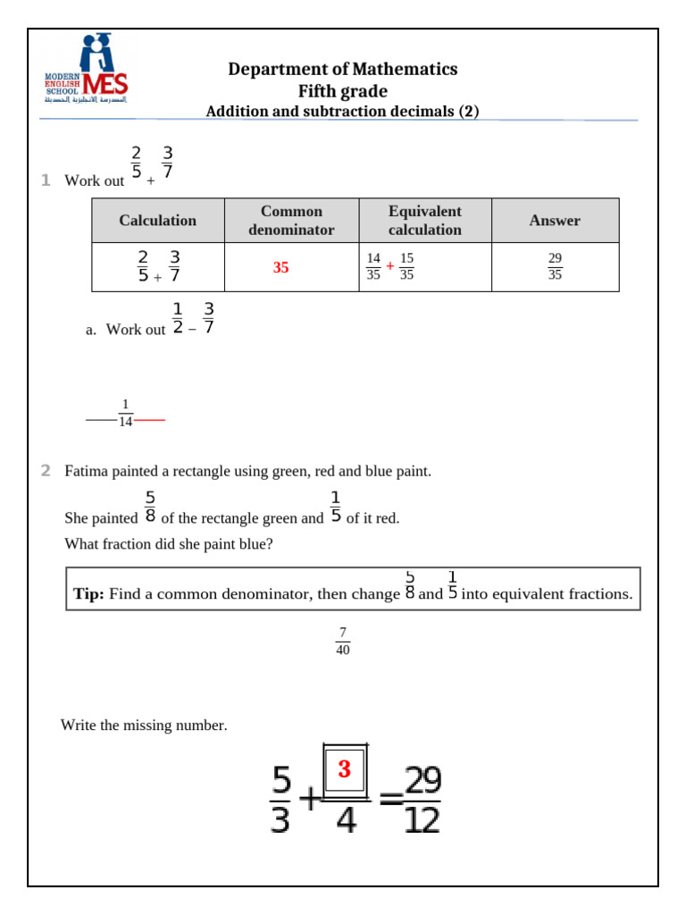 5th Grade Unit 8 WS Ans-1 | PDF