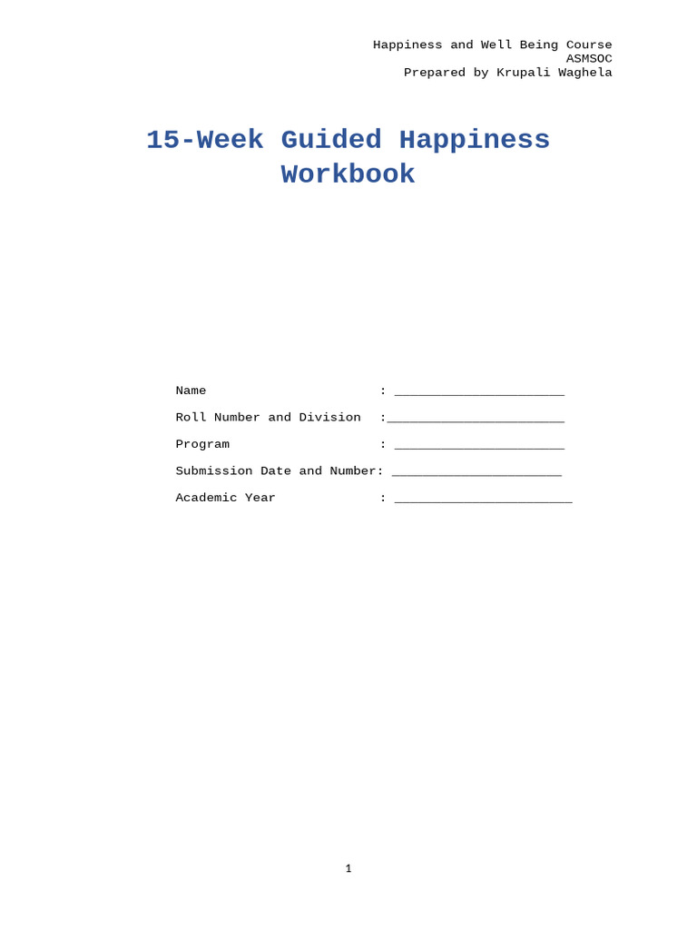 Final Journal Format | PDF | Happiness | Psychology
