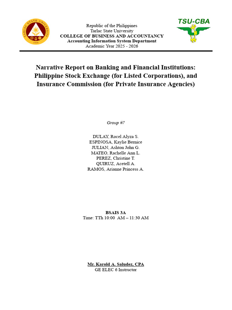 Group 7 - PSE & IC | PDF | Insurance | Securities (Finance)