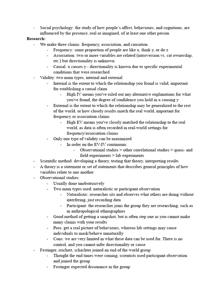 Social Psychology Notes | PDF | Stereotypes | Optimism