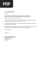 Contoh Surat Tunjuk Sebab Tidak Hadir Bertugas