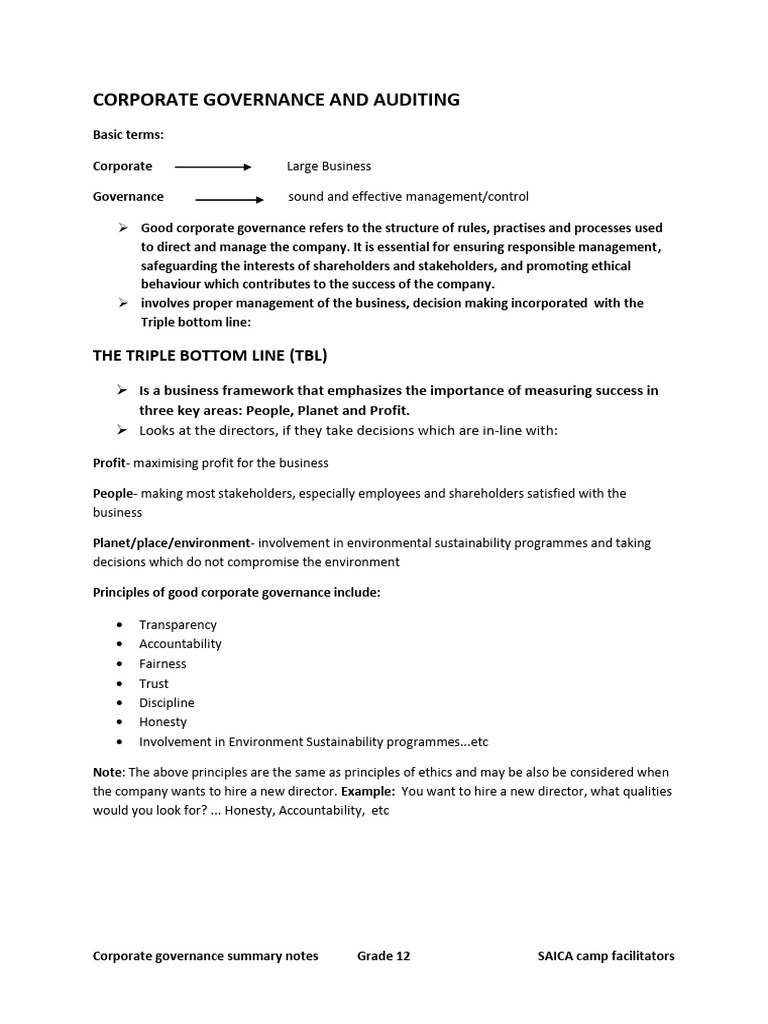 Coporate Governance Compressed Notes (1)_122511 (2) | PDF | Corporate ...