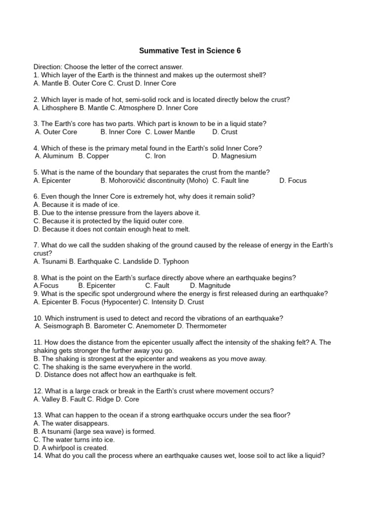 Summative Test | PDF