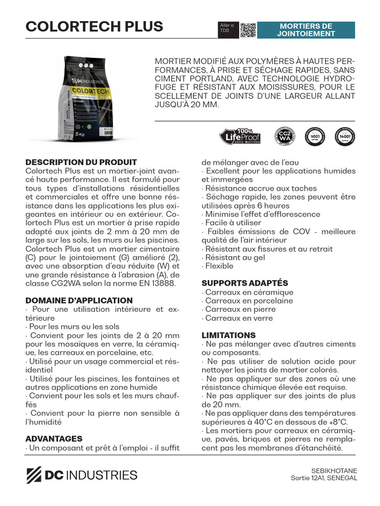 Pchnald - Fa437 - Mortier Joint Colortech Pour Revetements Gres Cerame ...