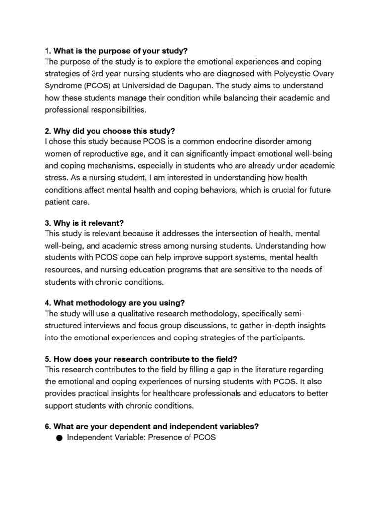 PCOSPossible-questions-with-answers (1) | PDF | Polycystic Ovary ...