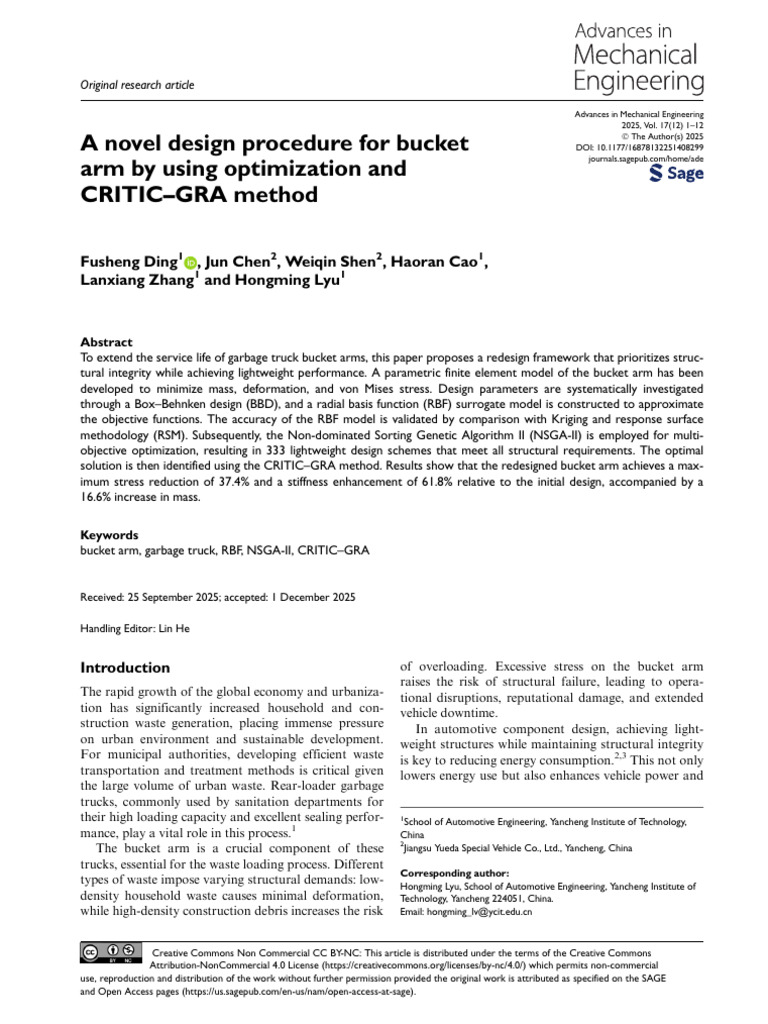 A Novel Design Procedure For Bucket Arm by Using o | PDF | Strength Of ...