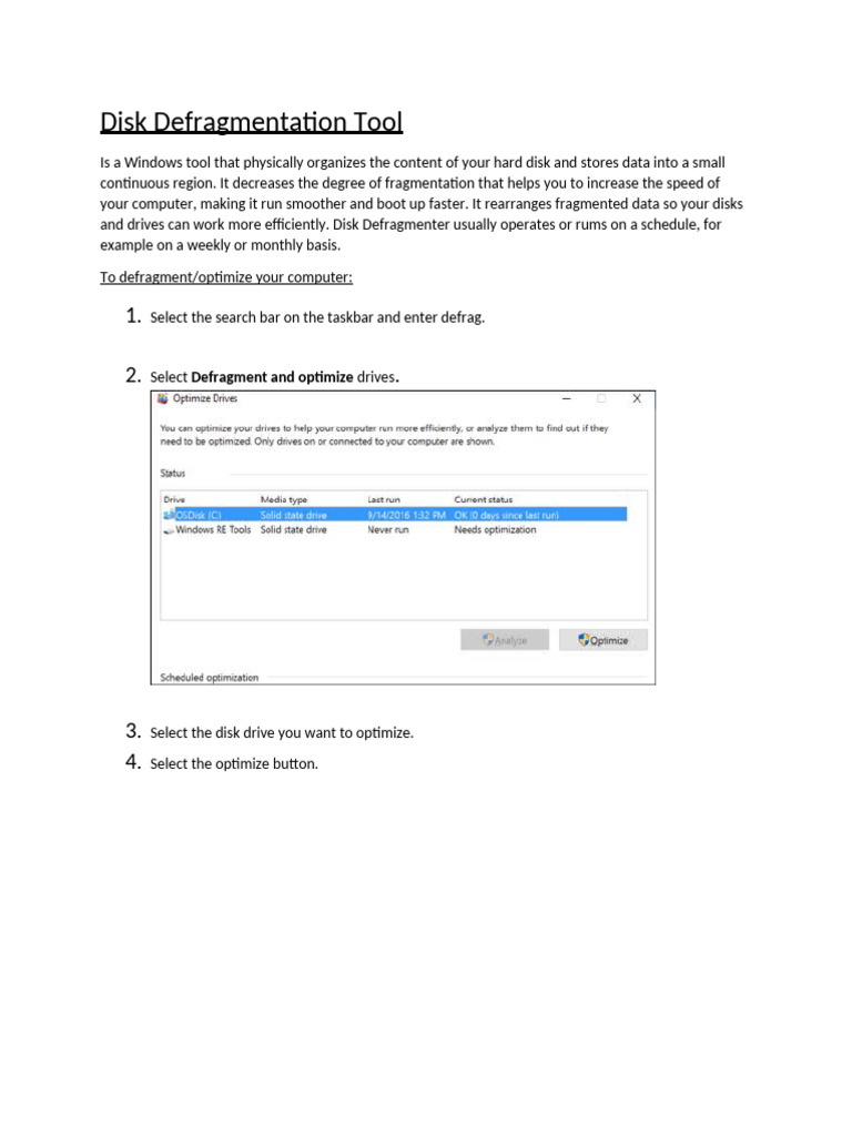 Disk Defragmentation Tool | PDF