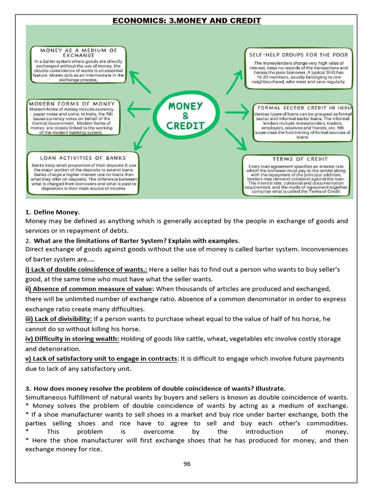 Class X Social Science 2025-26 (Part-11) | PDF | Money | Loans