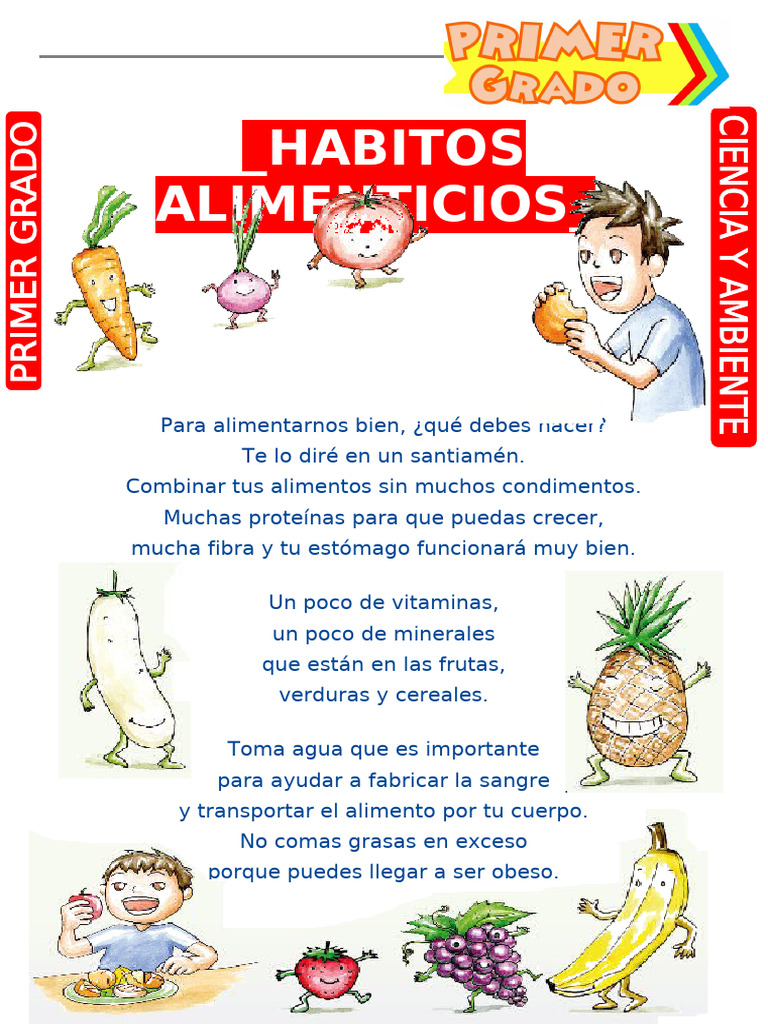Habitos Alimenticios Para Primer Grado de Primaria | PDF