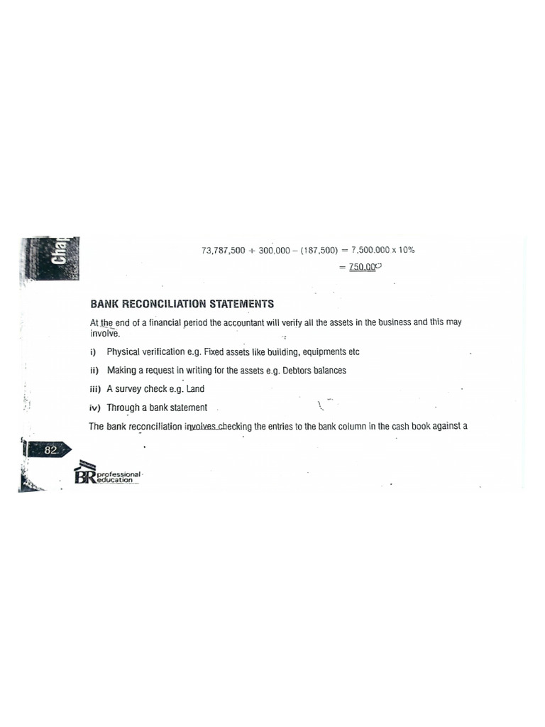 Bank Reconciliation and Control Accounts | PDF