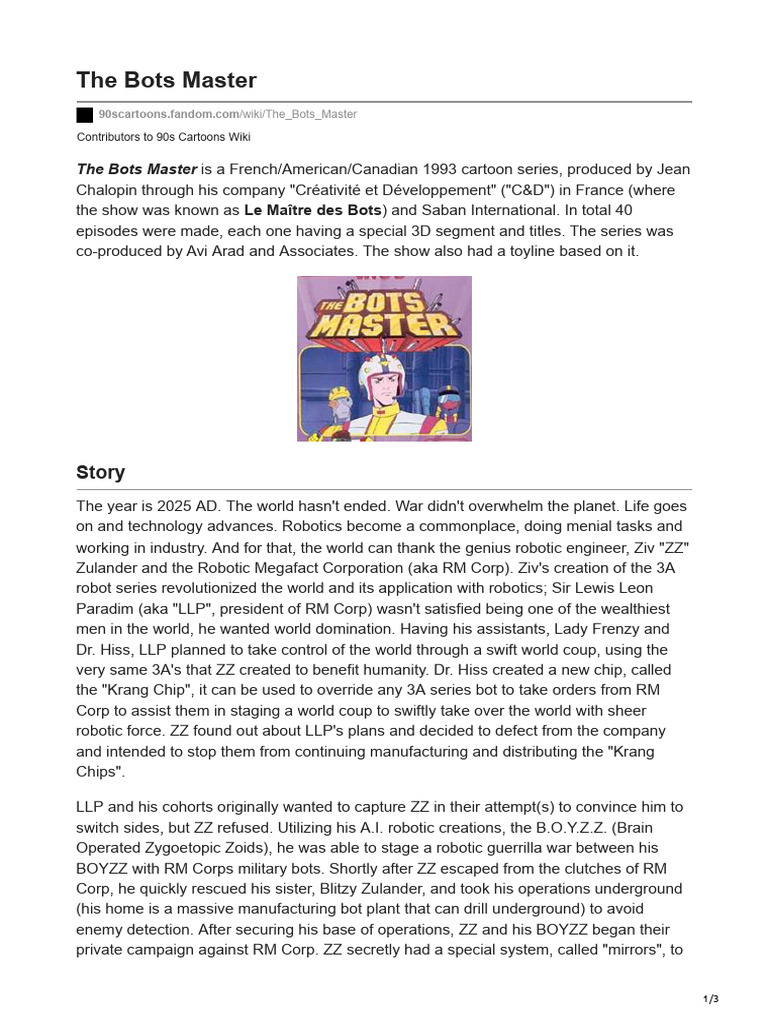 The Bots Master | PDF | Science Fiction Television Series | American ...
