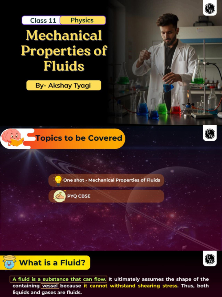 Fluid Class 11th One Shot | PDF