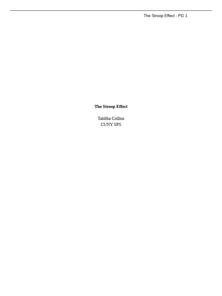 CogLab 1 Stroop Effect | PDF | Attention | Cognitive Science