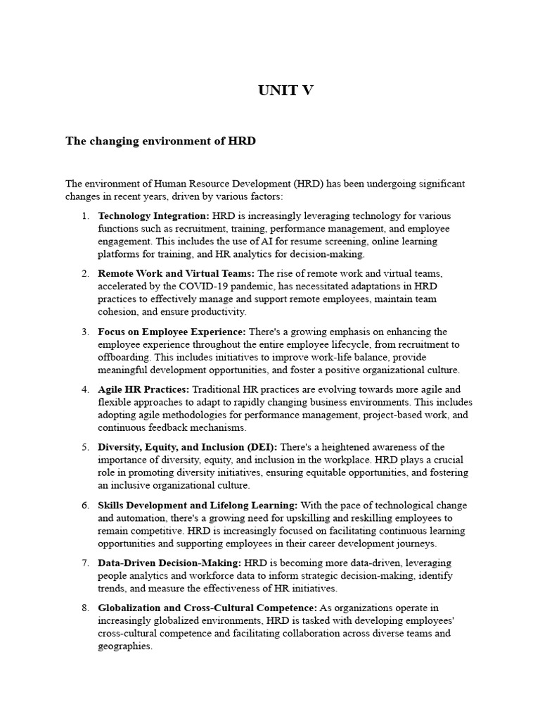 HRPD Unit V | PDF
