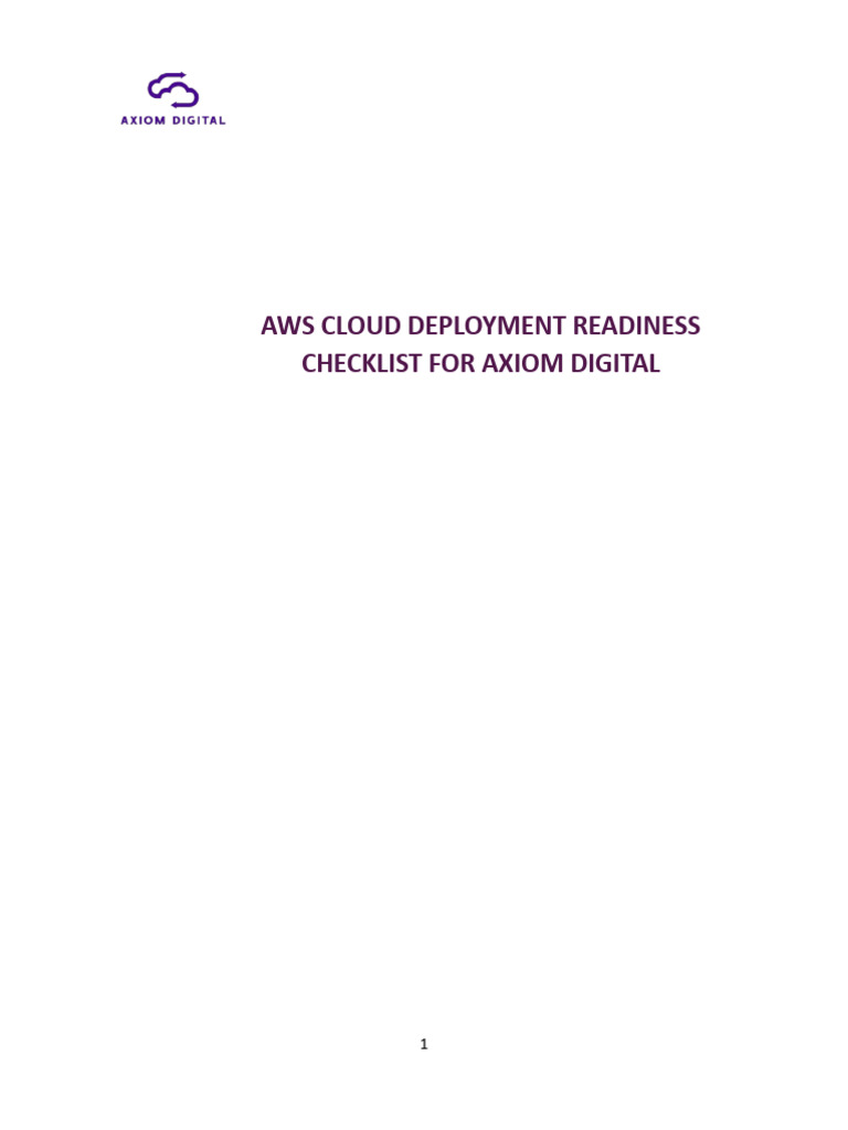 AWS Cloud Deployment Readiness Checklist For Axiom Digital | PDF ...