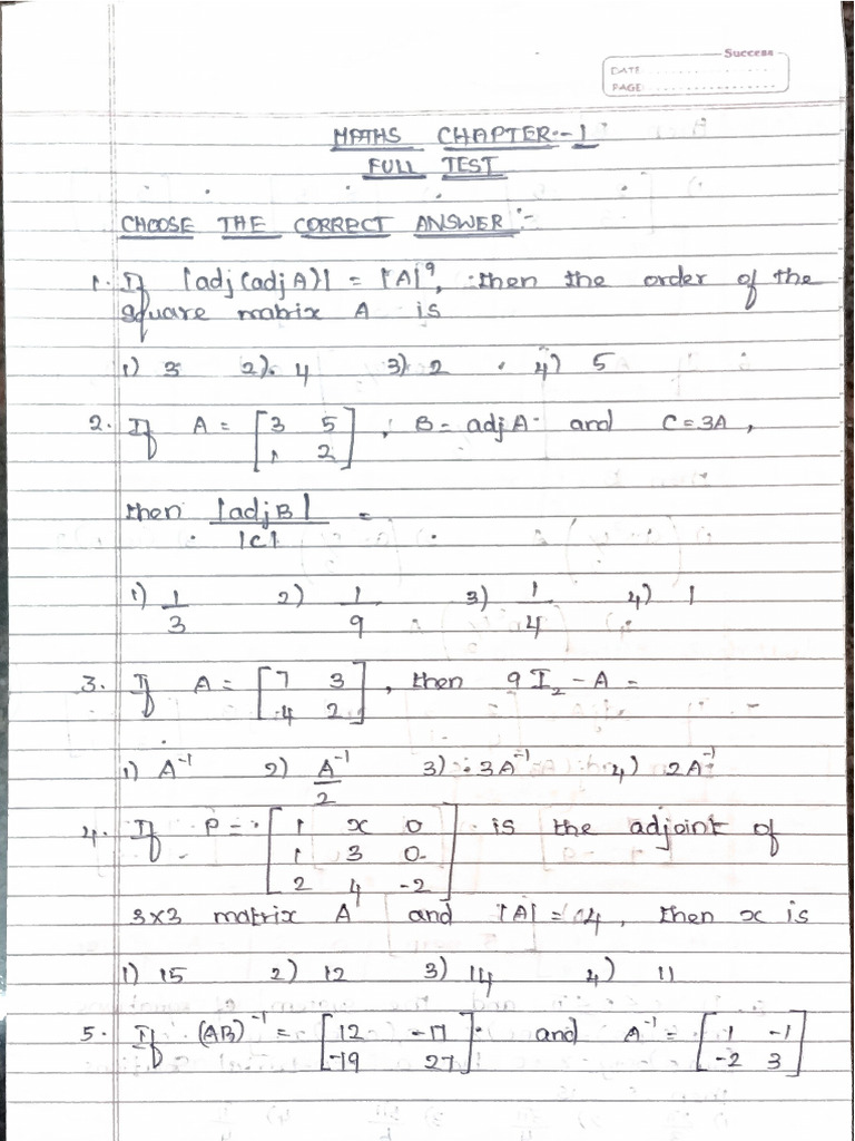 Chapter 1 Full Test | PDF