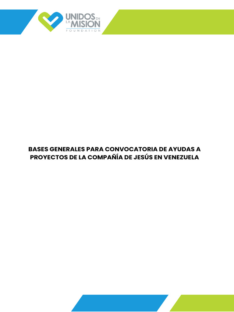 Bases Generales Para La Convocatoria de Ayudas a Proyectos de La Sj en ...