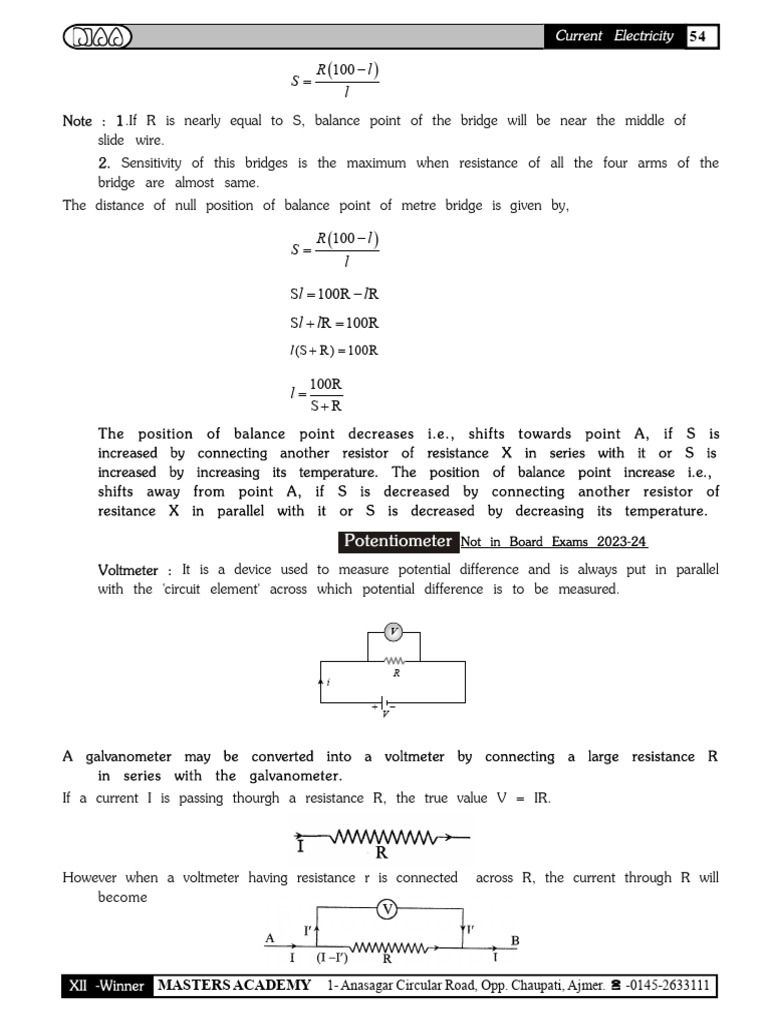 Potentiometer | PDF | Electrical Engineering | Physical Quantities