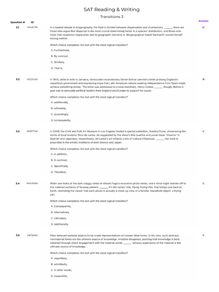Transitions 3 Key | PDF