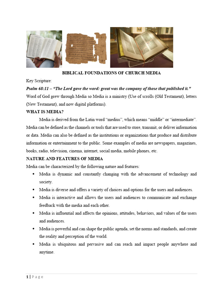 CHURCH MEDIA SESSION 1 | PDF | Mass Media | Public Relations