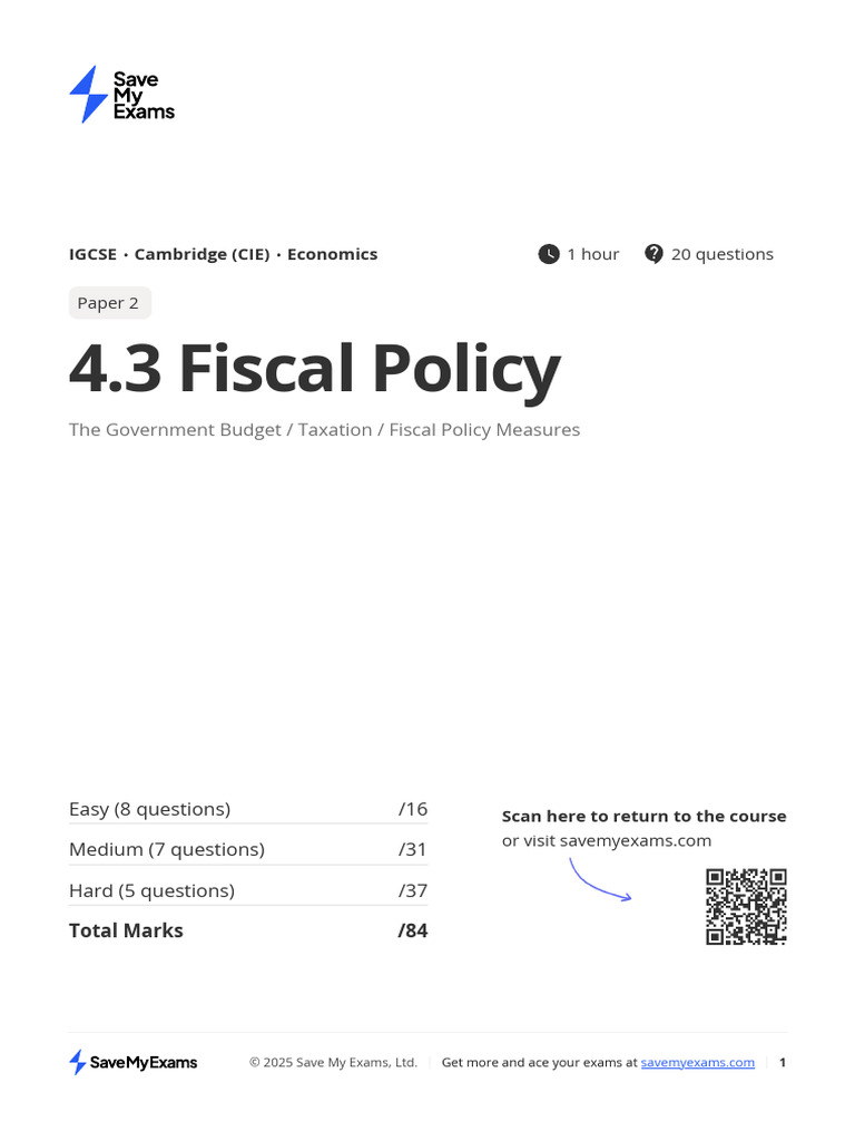 4 3 Fiscal Policy XWDPcZ9jvSjNk9wt | PDF | Taxes | Government Budget ...